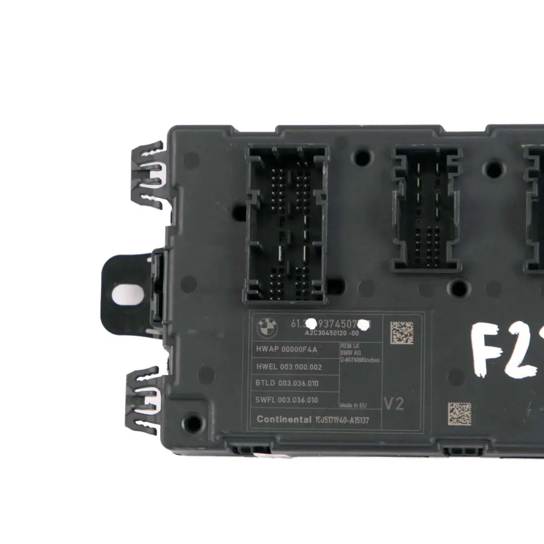 BMW F23 REM Módulo Electrónico Trasero Caja Fusibles Unidad Control V2 9374507