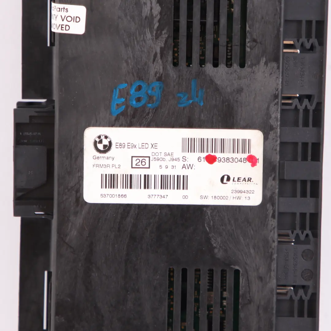 BMW Z4 E89 Footwell Light Control Unit Module ECU LED XE Lear FRM3R PL2 9383048