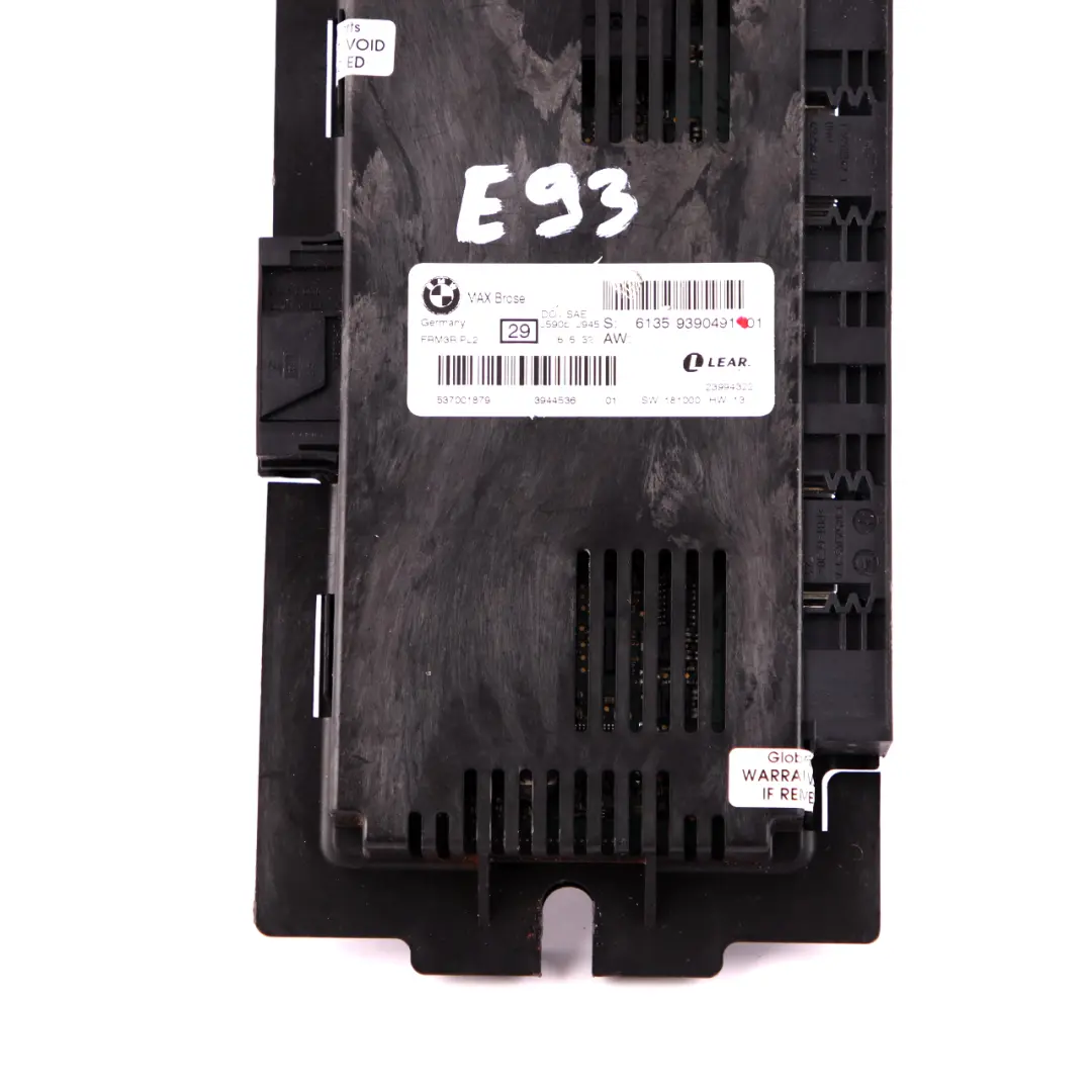 BMW 3 E93 Light Control Footwell Module ECU MAX Brose FRM3R PL2 Lear 9390491
