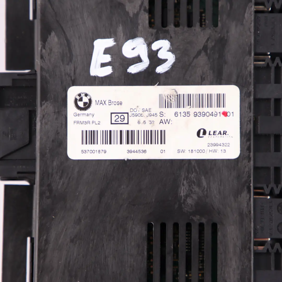 BMW 3 E93 Light Control Footwell Module ECU MAX Brose FRM3R PL2 Lear 9390491