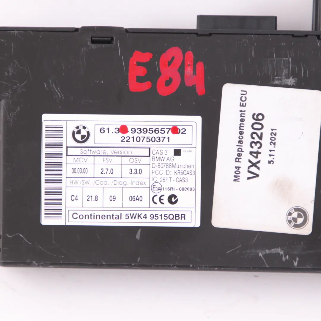 BMW E60 E81 E87 E90 E91 E92 E93 CAS3 Control Unit Key Reading Module 9395657