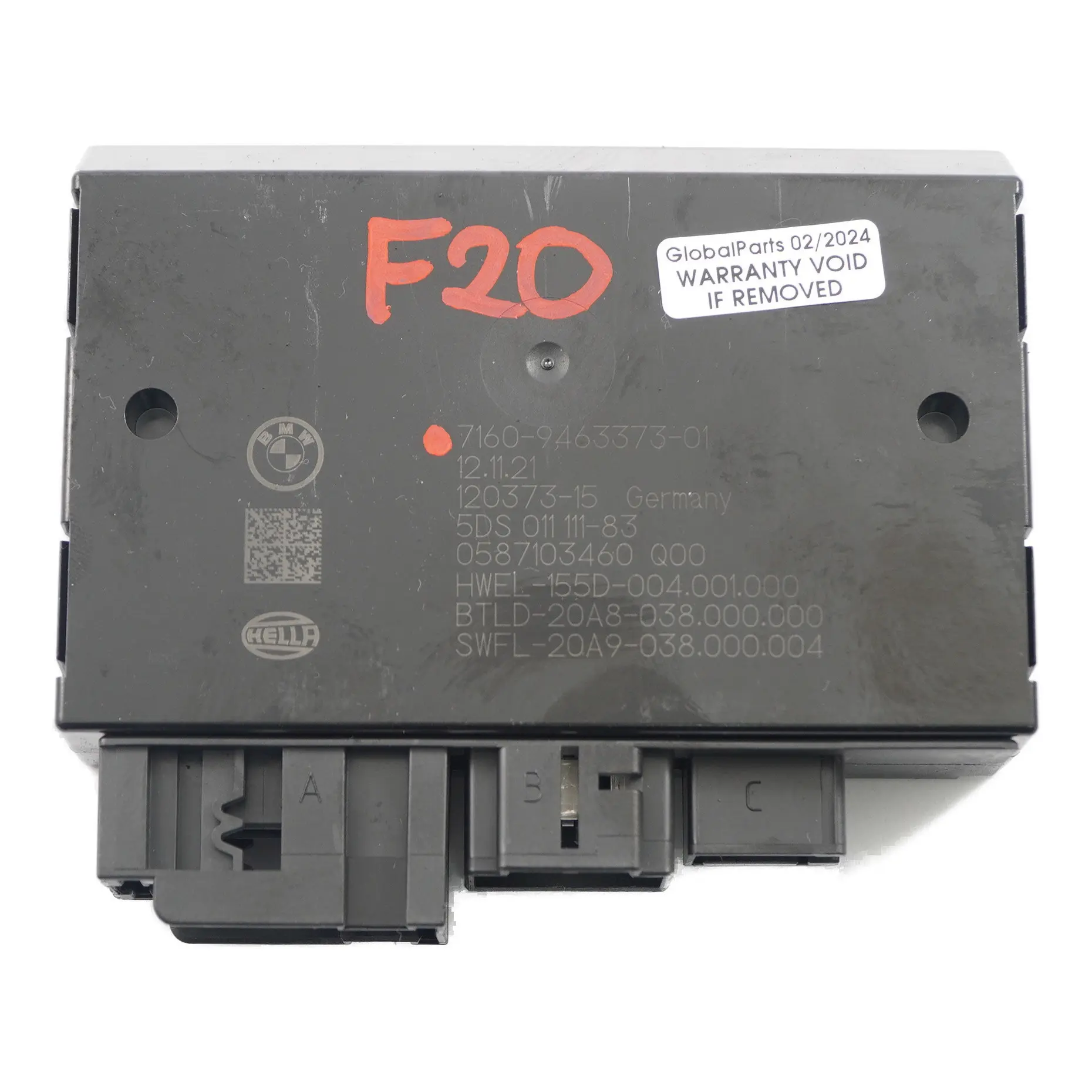 BMW F20 F21 F30 F31 F32 Enganche remolque Módulo gancho remolque control 9463373