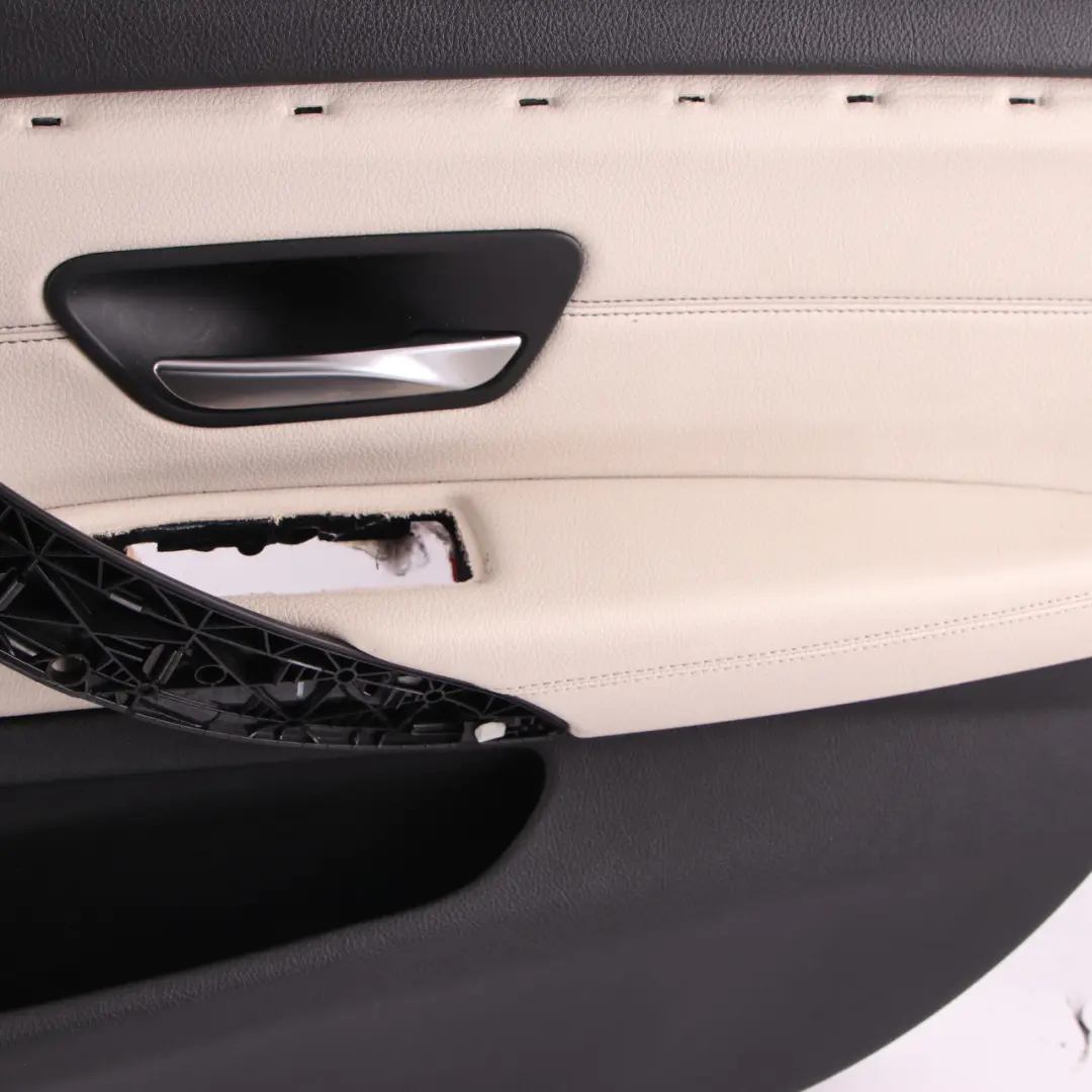 BMW F36 LCI Door Card Front Right O/S Lining Panel Ivory White Oyster Leather
