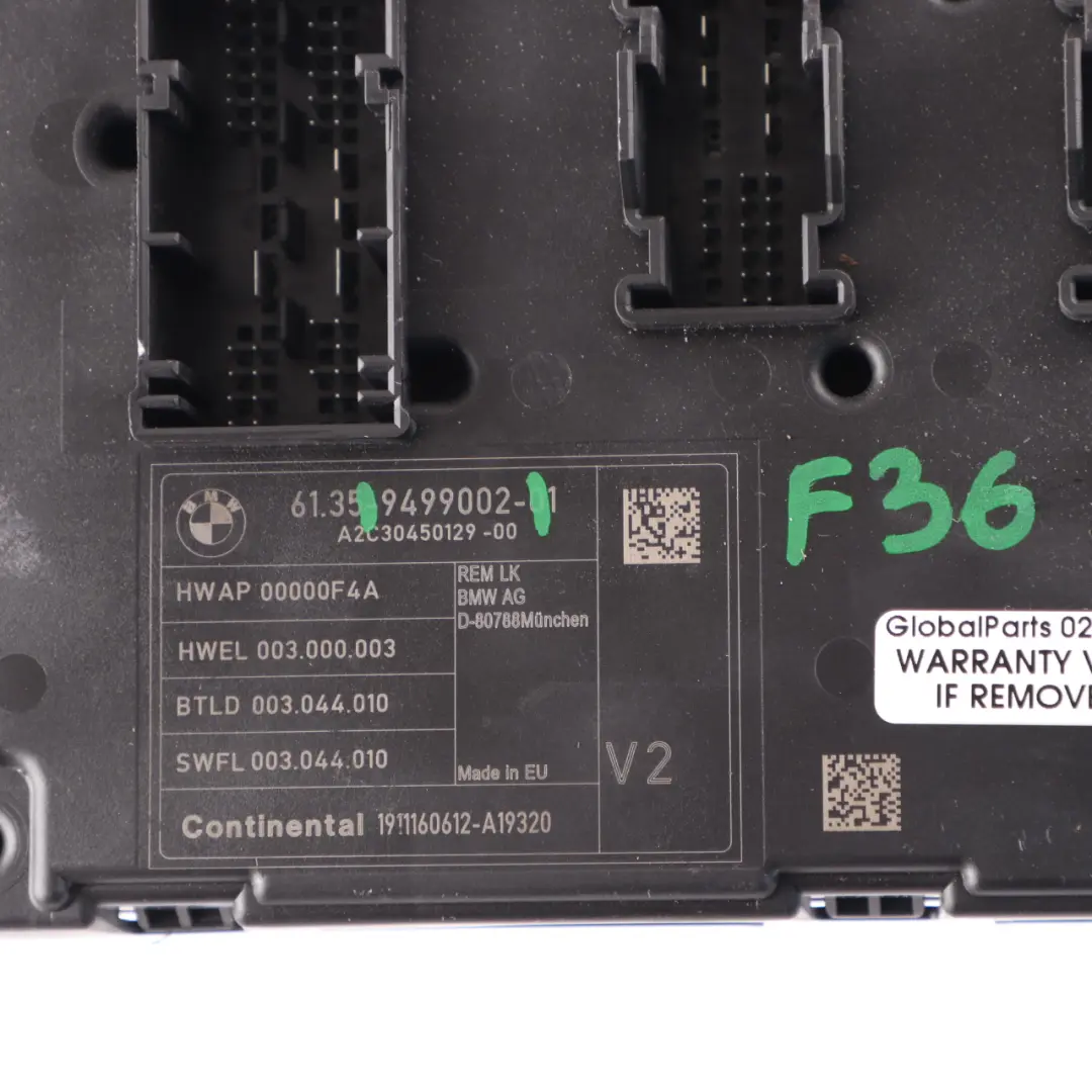 BMW F20 F21 F22 F30 F31 F32 F36 Fuse Box Body Control Unit Module REM V2 9499002