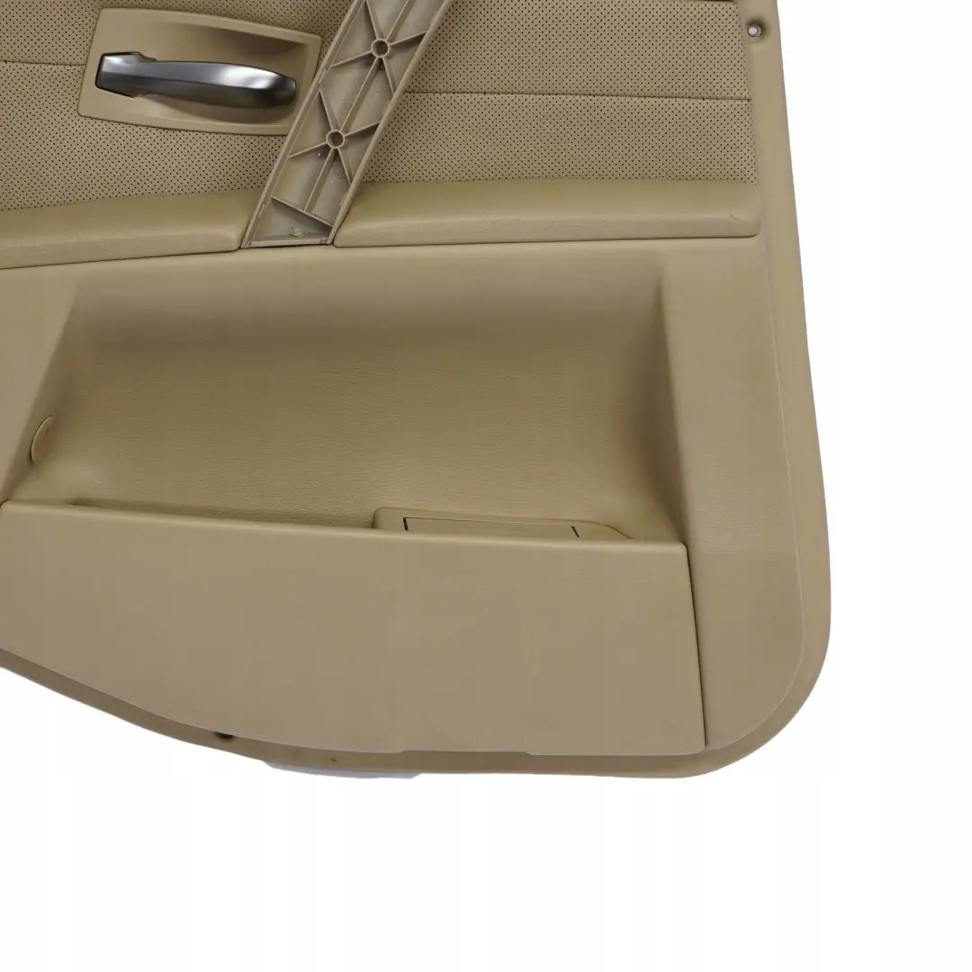 BMW E60 E61 Trasera Izquierda Tarjeta De puerta De cuero Nasca Beige Forro Trim