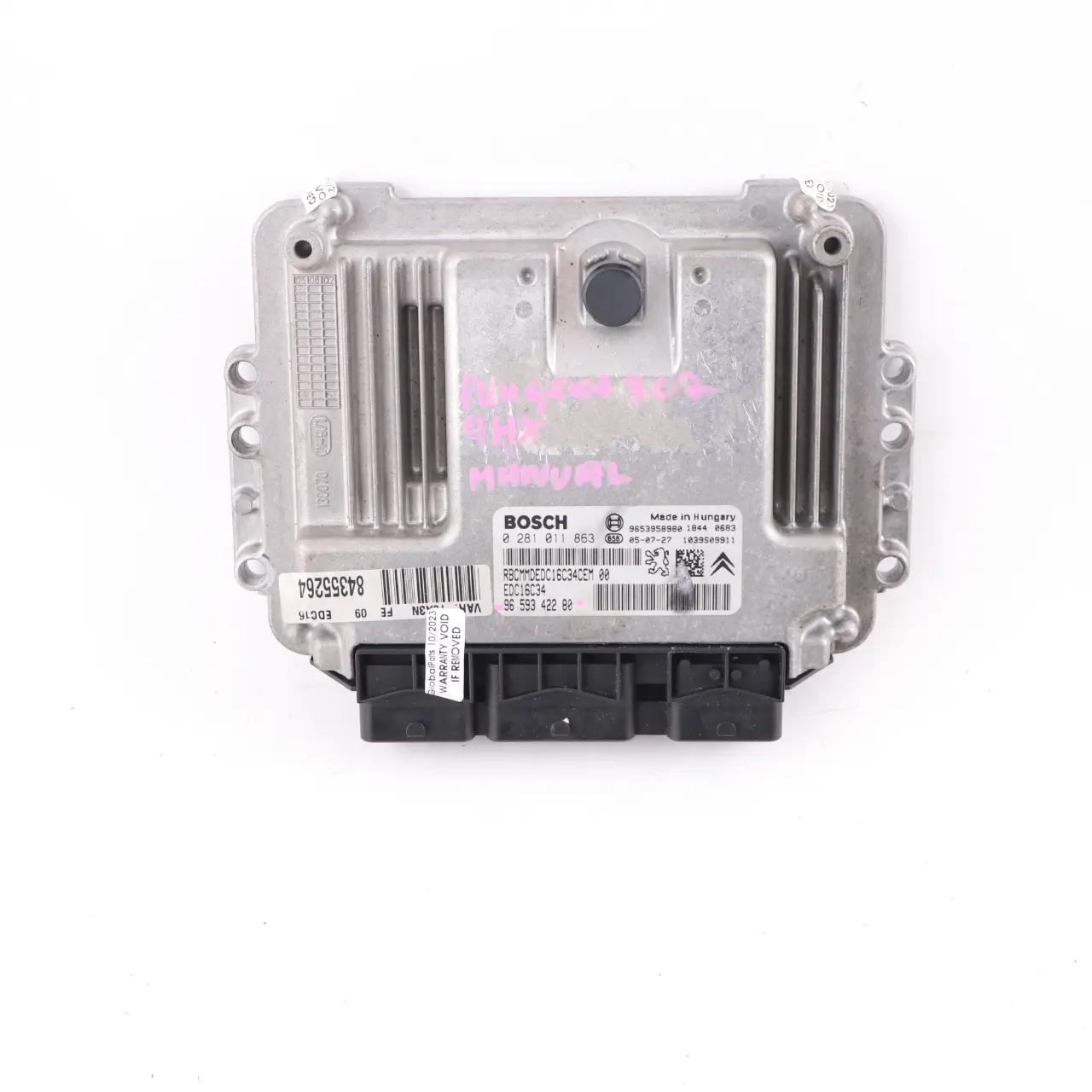 Peugeot 307 9HX 1.6 Diesel Engine Control Unit ECU Module 9659342280 Manual