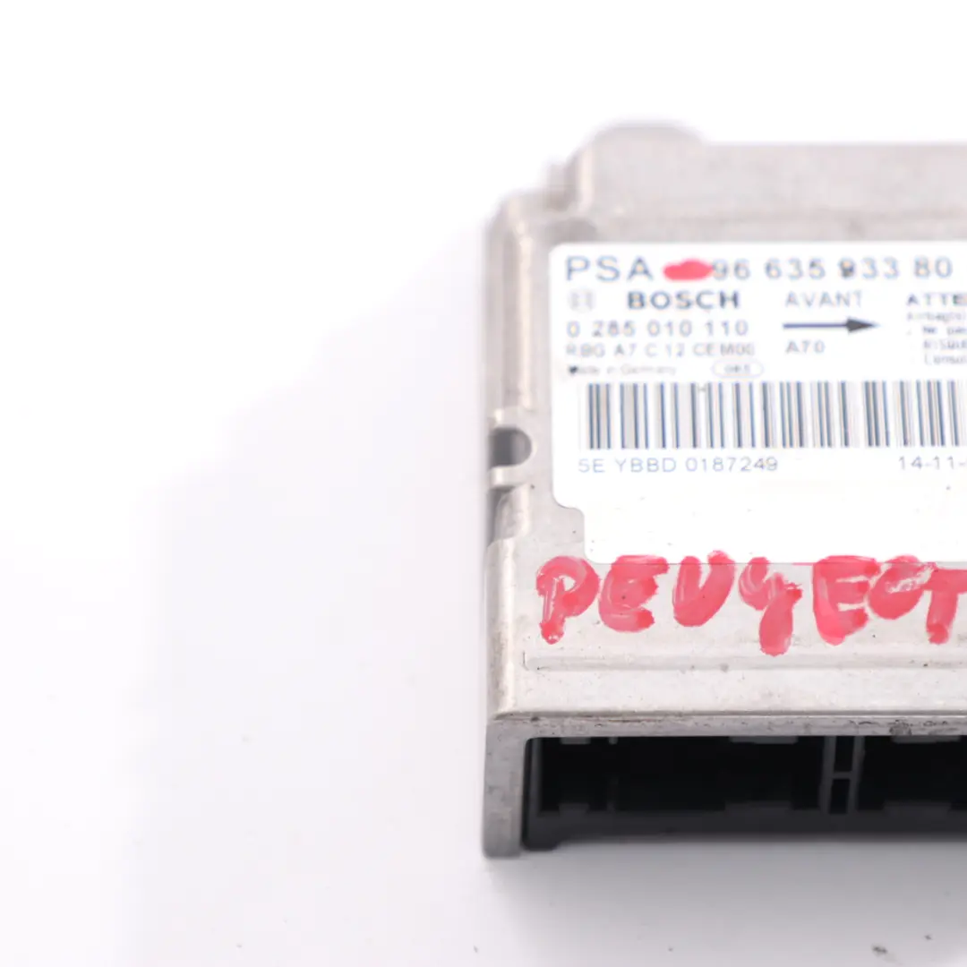 Peugeot 207 Airbag Modul ECU Steuergerät Sensor Air Bag 9663593380