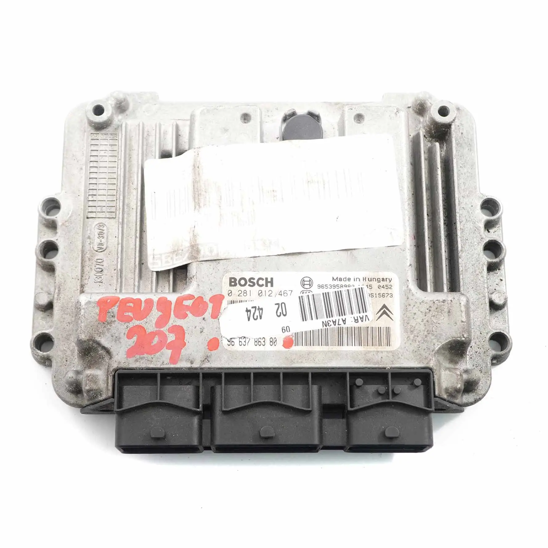 Peugeot 207 1.6HDI Diesel Motorsteuergerät ECU Modul 9663786380