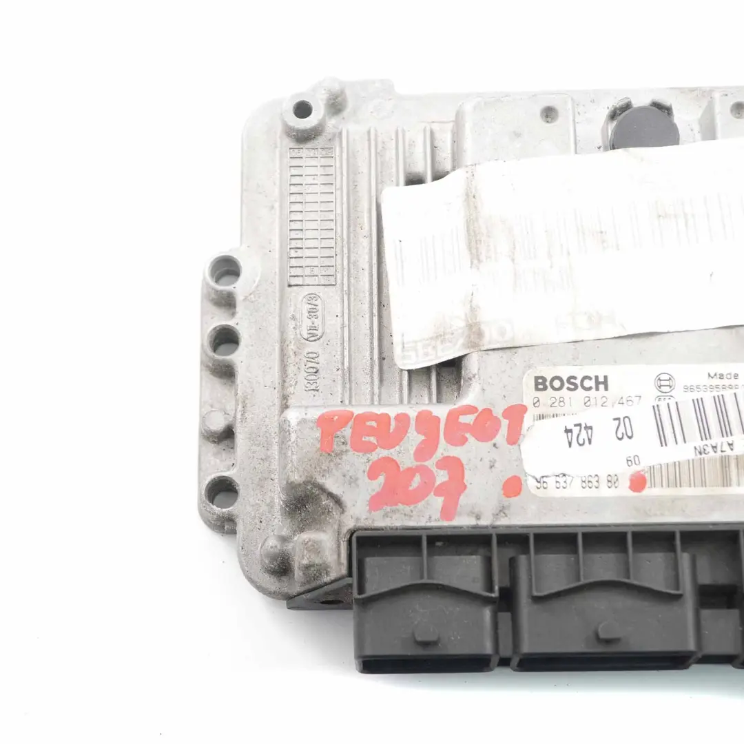 Peugeot 207 1.6HDI Diesel Motorsteuergerät ECU Modul 9663786380