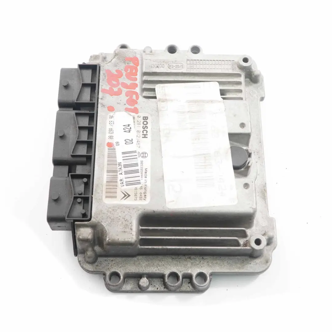 Peugeot 207 1.6HDI Diesel Motorsteuergerät ECU Modul 9663786380