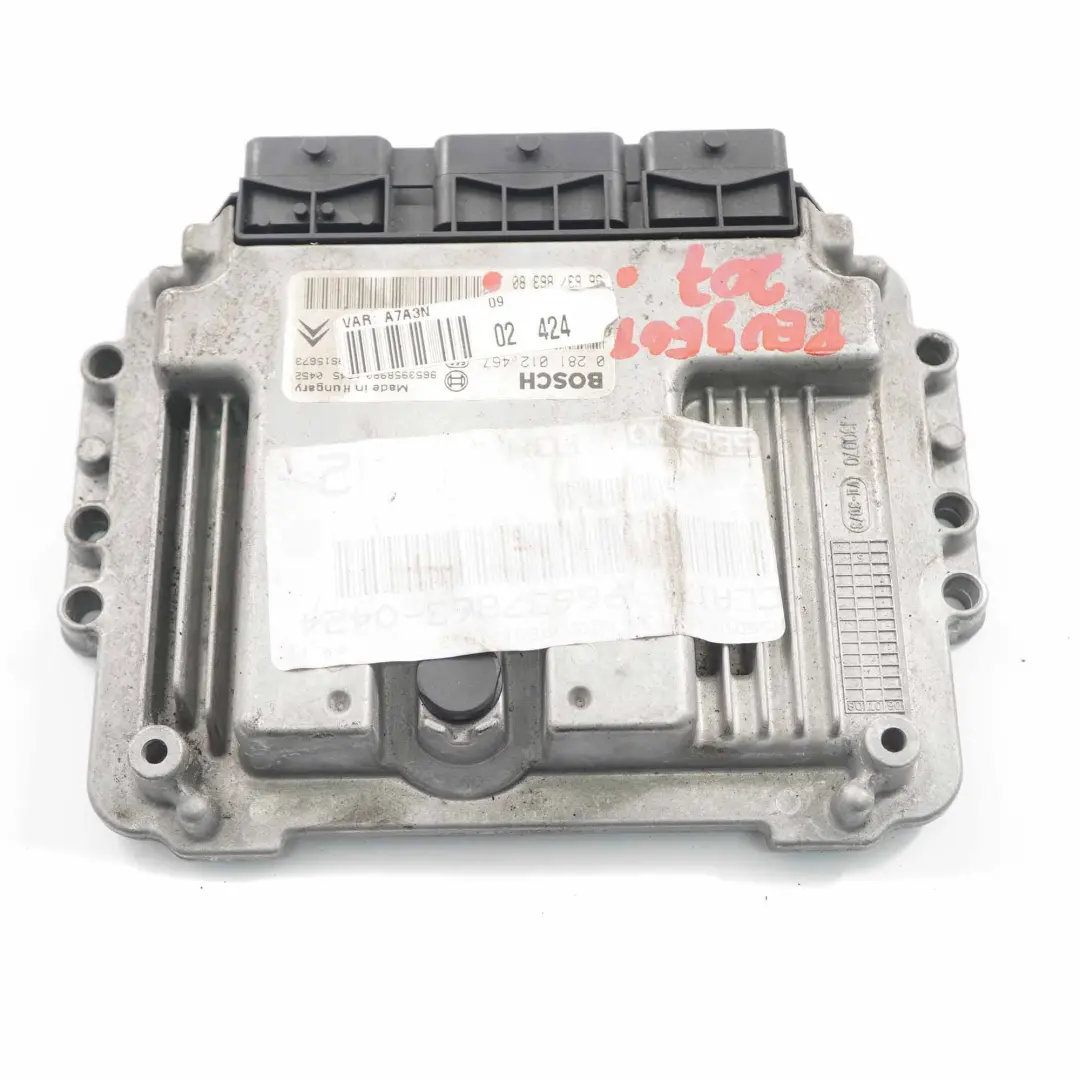 Peugeot 207 1.6HDI Diesel Motorsteuergerät ECU Modul 9663786380