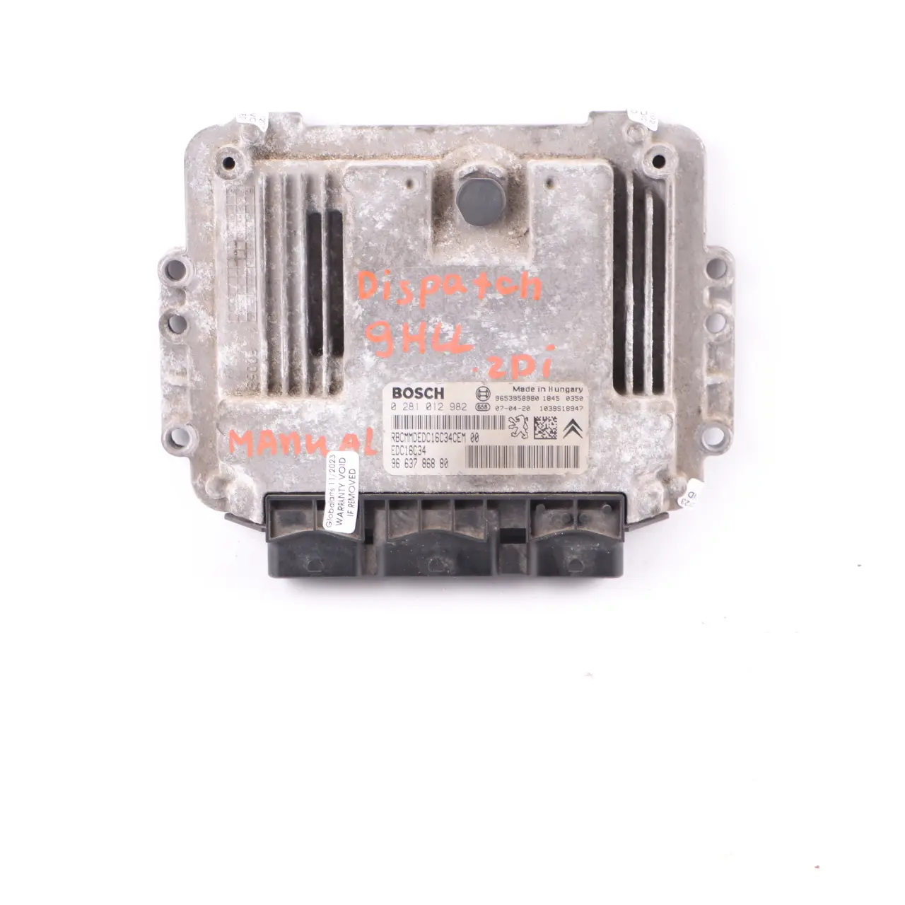 Citroen Dispatch Jumpy 9HM DV6UC 1.6 HDi 90HP Engine Module Unit ECU 9663786880
