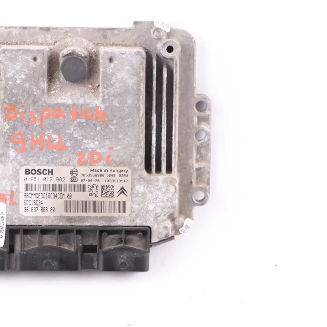 Citroen Dispatch Jumpy 9HM DV6UC 1.6 HDi 90HP Engine Module Unit ECU 9663786880