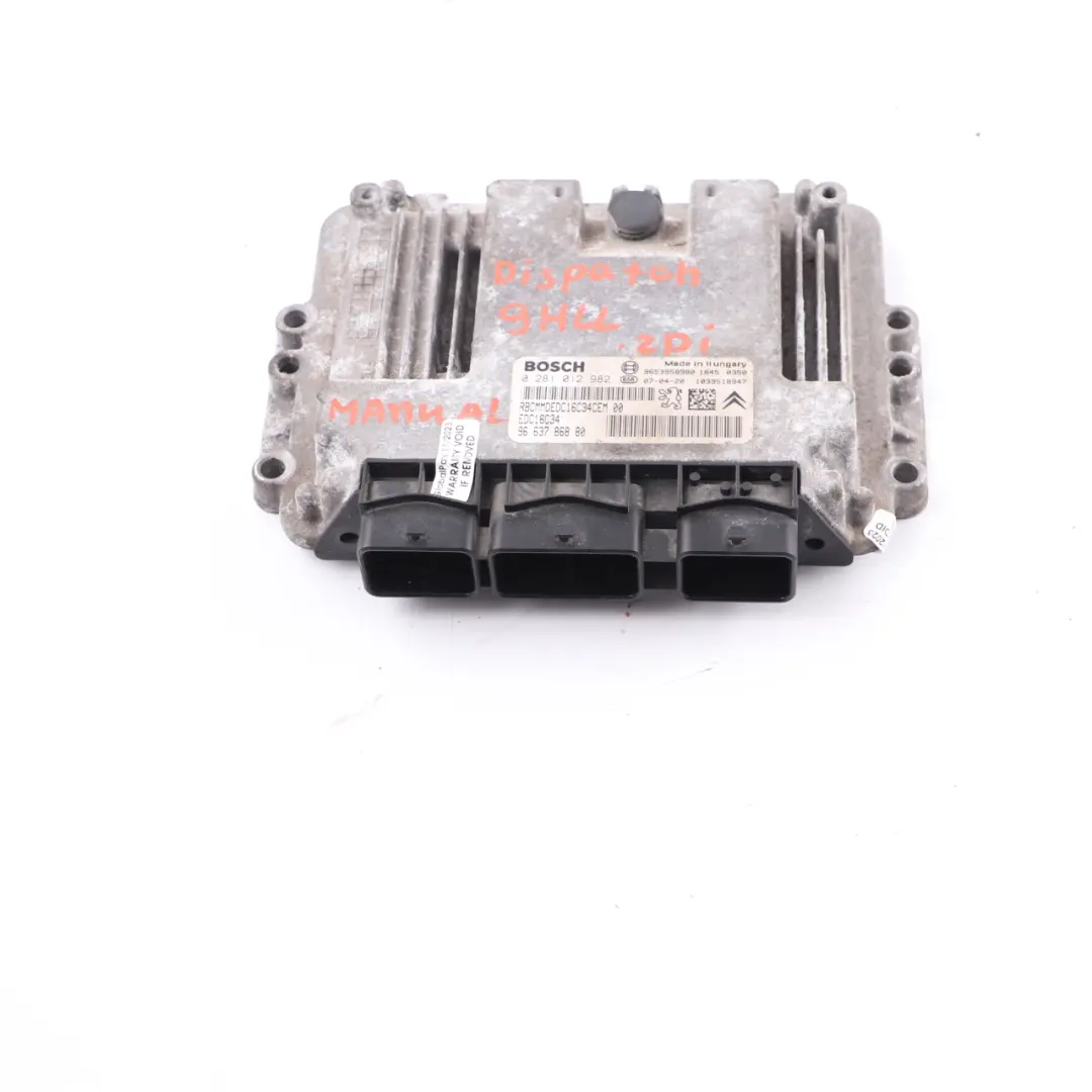 Citroen Dispatch Jumpy 9HM DV6UC 1.6 HDi 90HP Engine Module Unit ECU 9663786880