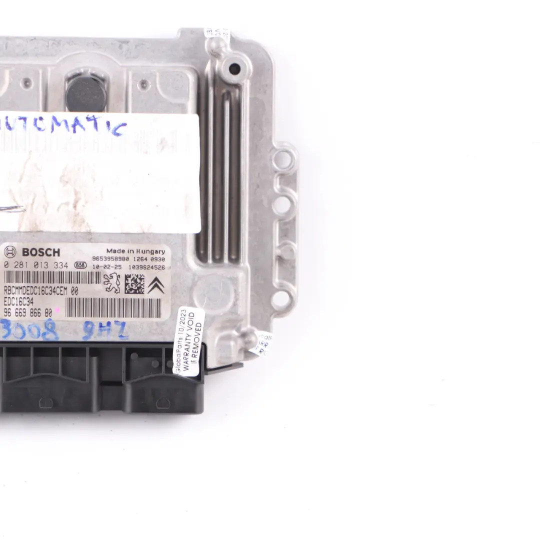 Peugeot 3008 1.6 HDI 9HZ 9H01 Engine Control Unit Module ECU 9666986680 Manual 