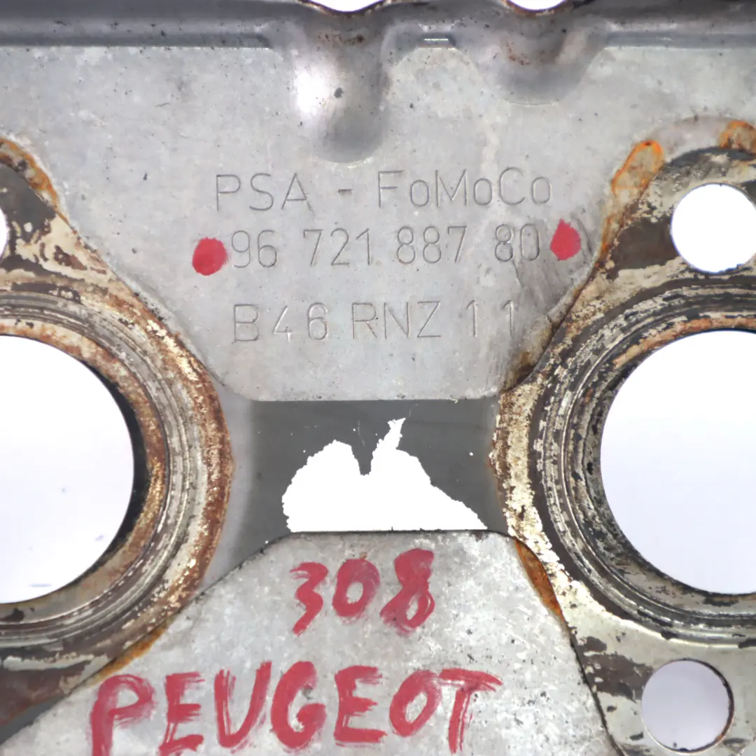 Peugeot 308 1.6 Junta colector escape motor Panel protección térmica 9672188780