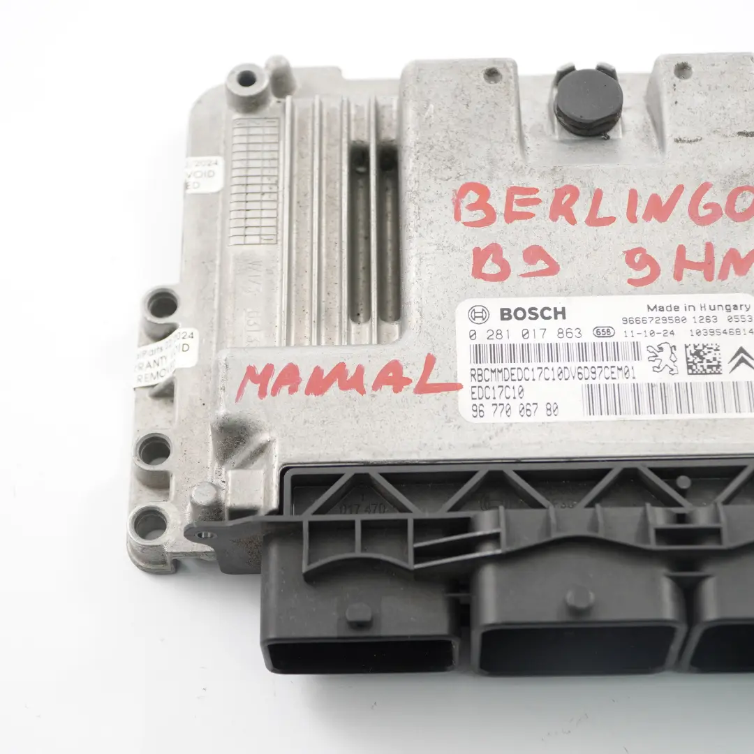 Citroen Berlingo B9 1.6 HDI 9HN Komputer Sterownik Silnika EDC 9677006780