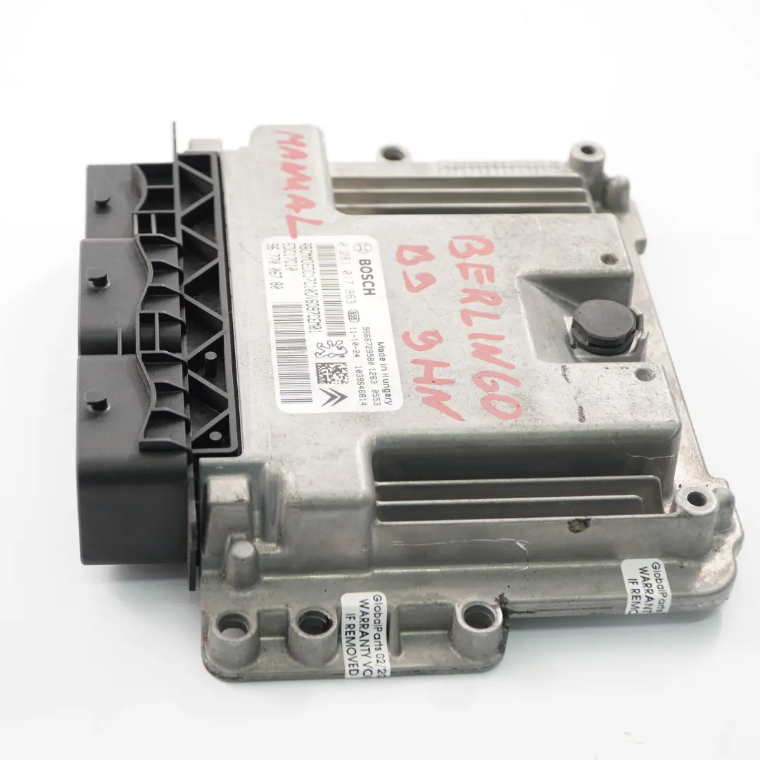 Citroen Berlingo B9 1.6 HDI 9HN Unidad Control Motor ECU EDC 9677006780 Manual