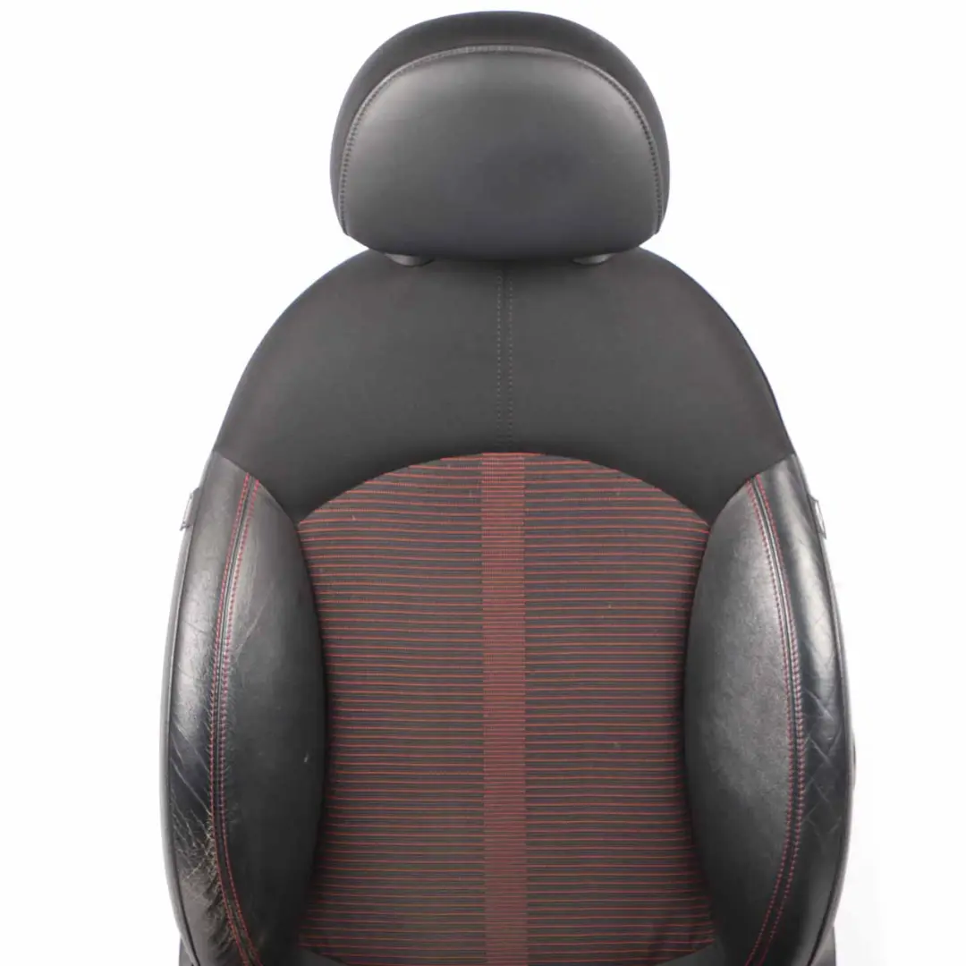 Front Seat Mini R60 Countryman Right O/S Sport Cloth Leather Parallel Lines Red