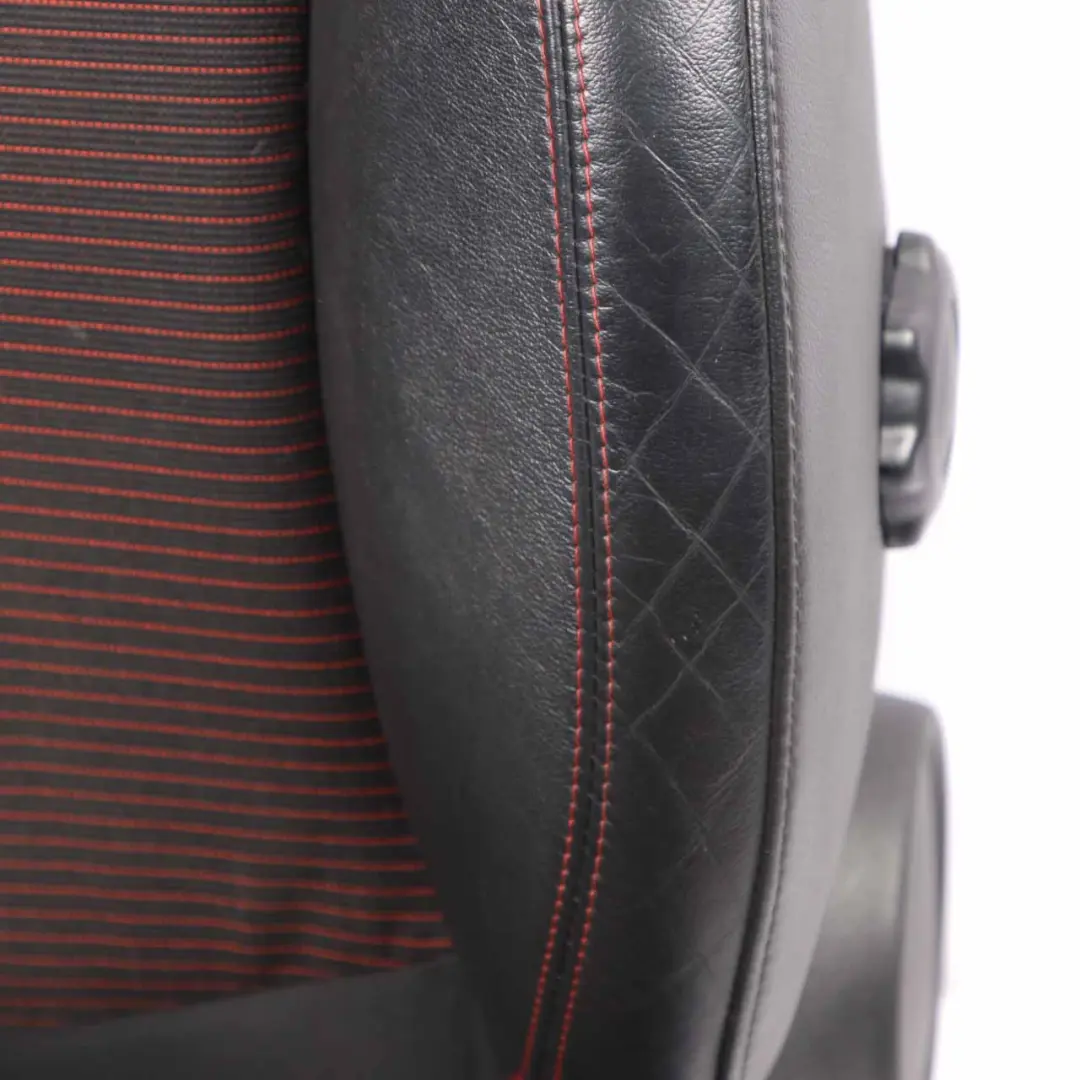 Front Seat Mini R60 Countryman Right O/S Sport Cloth Leather Parallel Lines Red