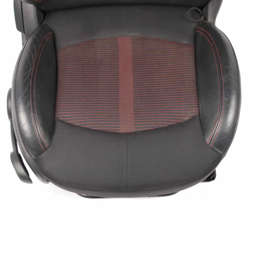 Front Seat Mini R60 Countryman Right O/S Sport Cloth Leather Parallel Lines Red