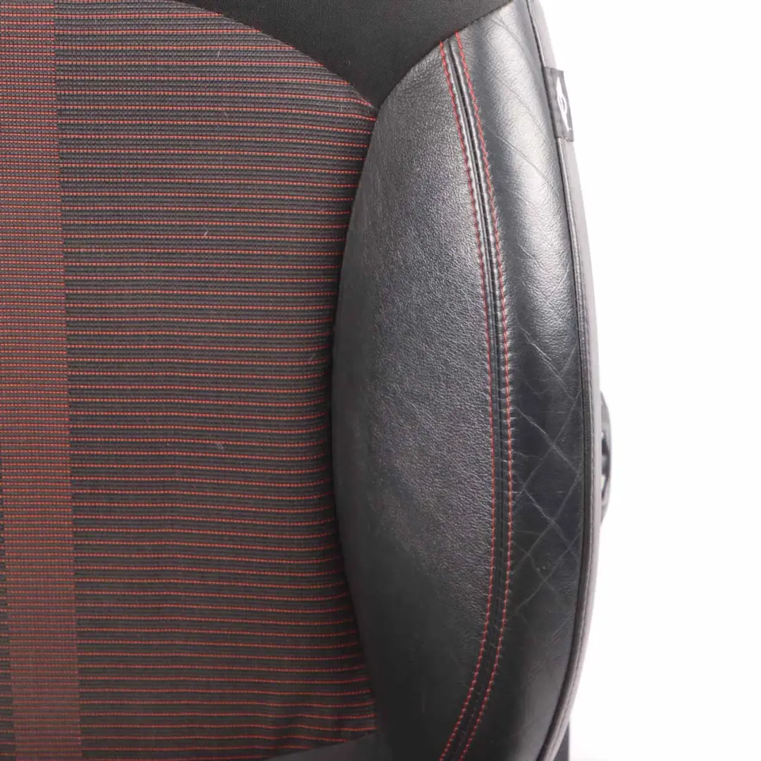 Front Seat Mini R60 Countryman Right O/S Sport Cloth Leather Parallel Lines Red