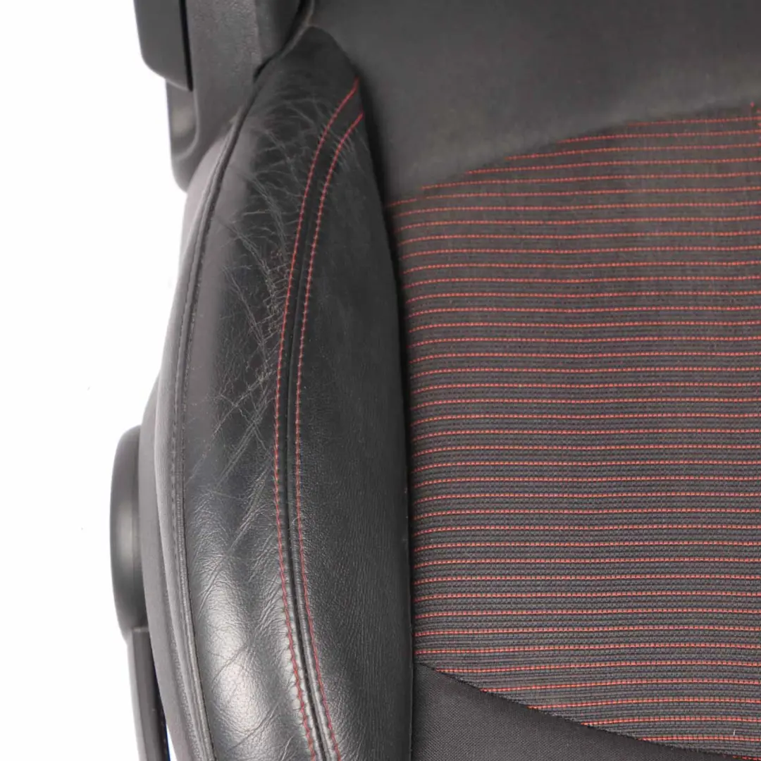 Front Seat Mini R60 Countryman Right O/S Sport Cloth Leather Parallel Lines Red