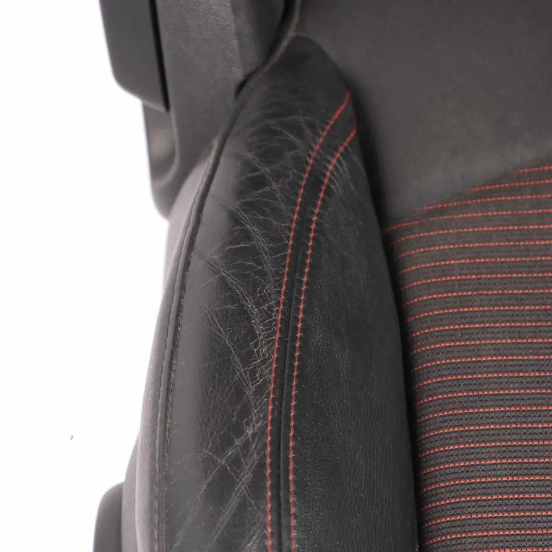 Front Seat Mini R60 Countryman Right O/S Sport Cloth Leather Parallel Lines Red