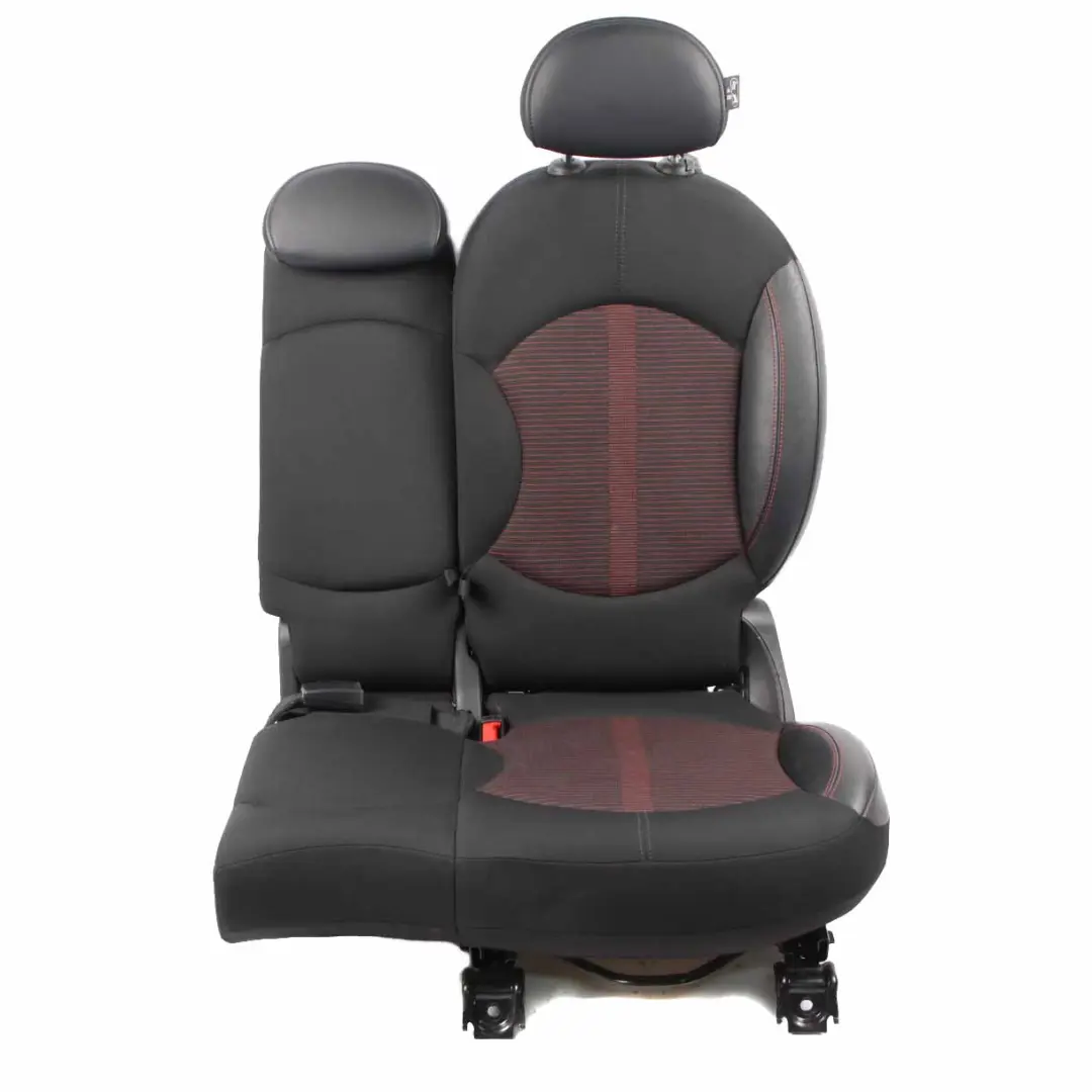 Mini R60 Countryman Rear Left N/S Folding Seat Cloth Leather Parallel Lines Red