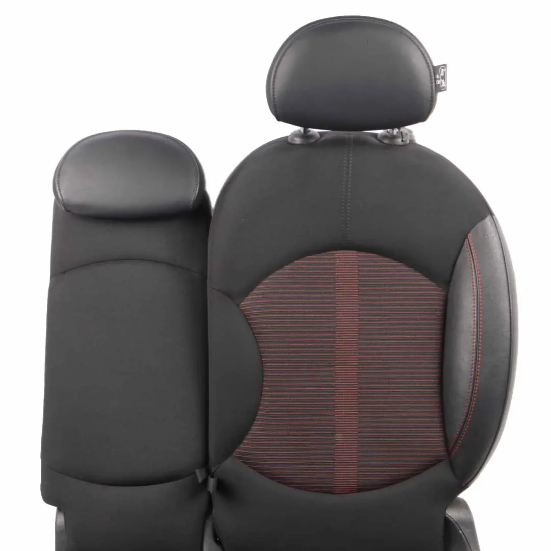 Mini R60 Countryman Rear Left N/S Folding Seat Cloth Leather Parallel Lines Red