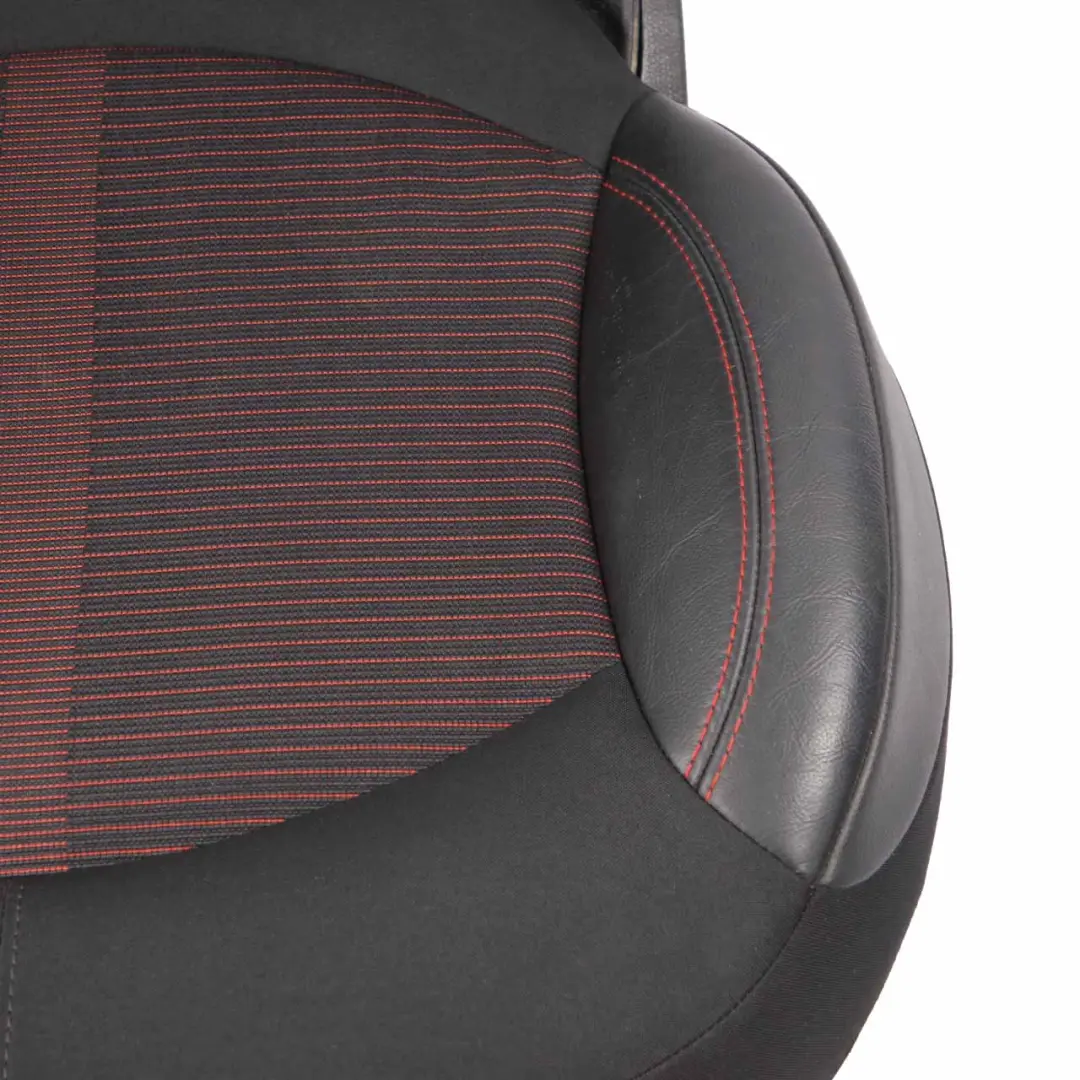 Mini R60 Countryman Rear Left N/S Folding Seat Cloth Leather Parallel Lines Red