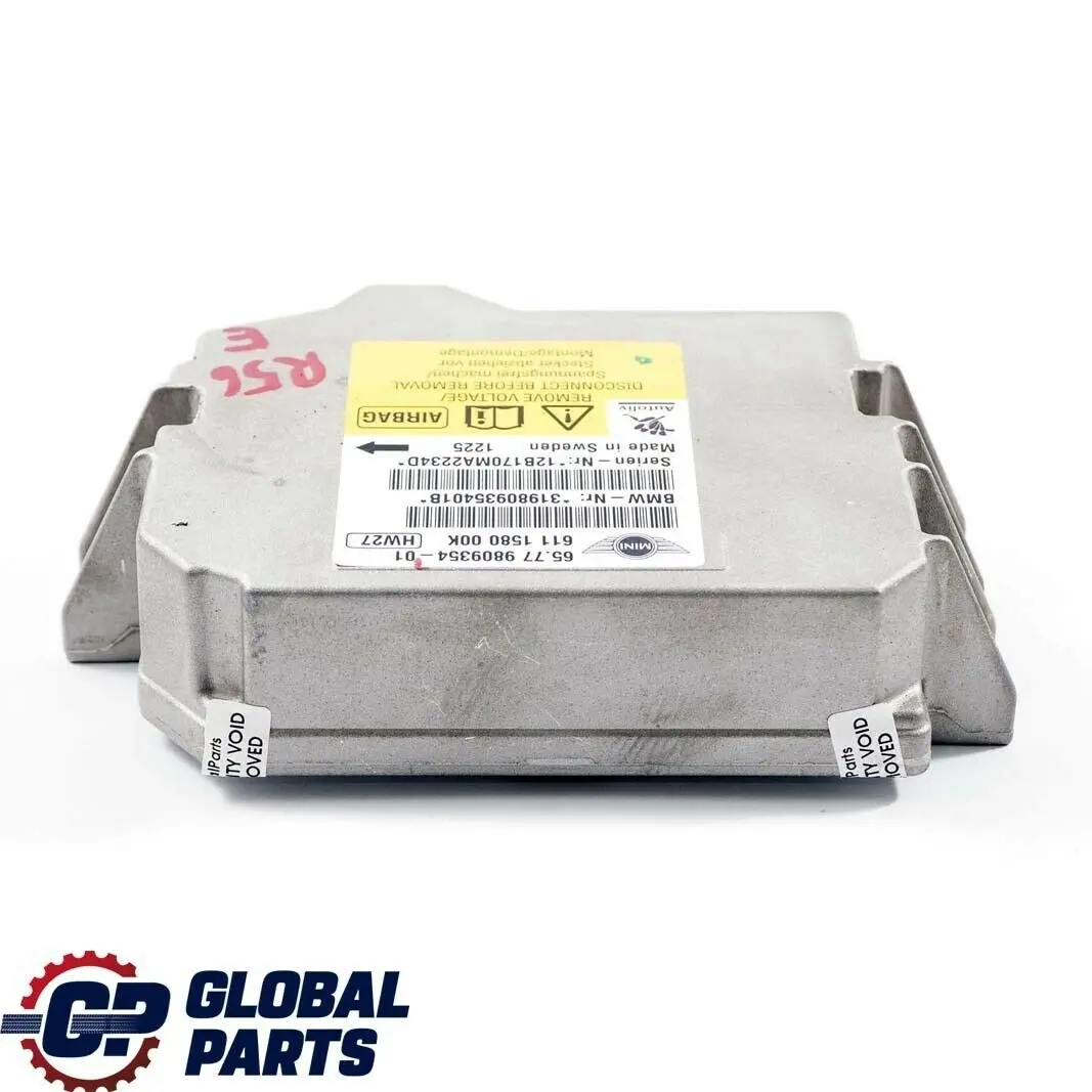 Mini Cooper One R56 R55 R58 R60 R61 Module de commande ECU Airbag 9809354