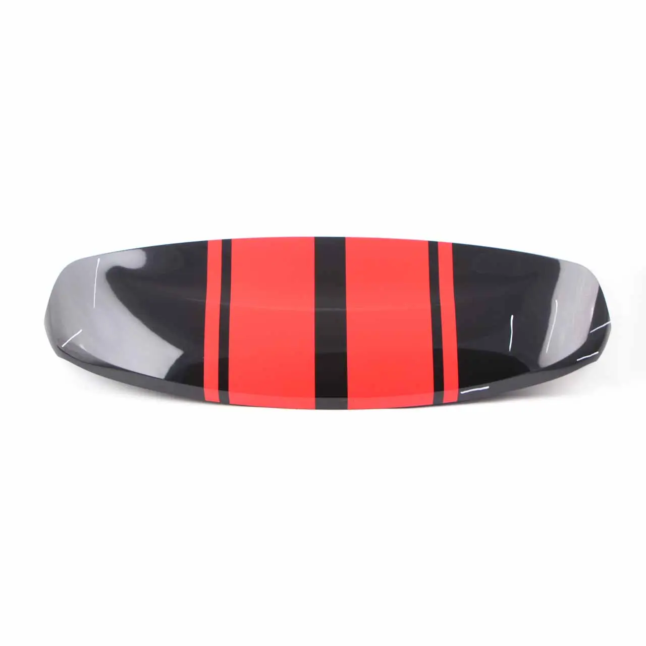 Rear Spoiler Mini R60 Tailgate Boot Trim Red Stripes Absolute Black Metallic B11