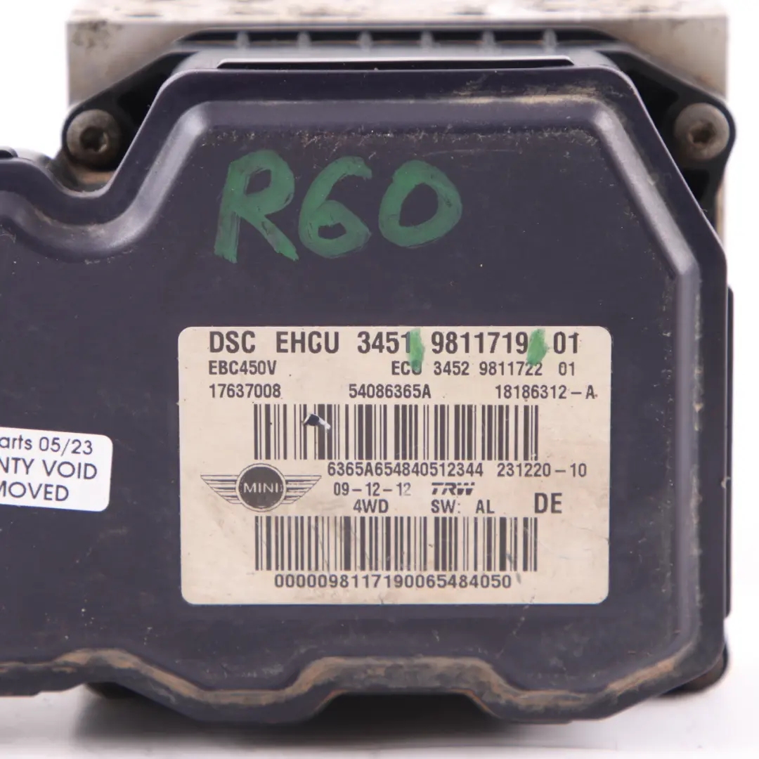 Mini R60 R61 Cooper S D Dsc Pompe de freinage hydraulique 9808197 9808201