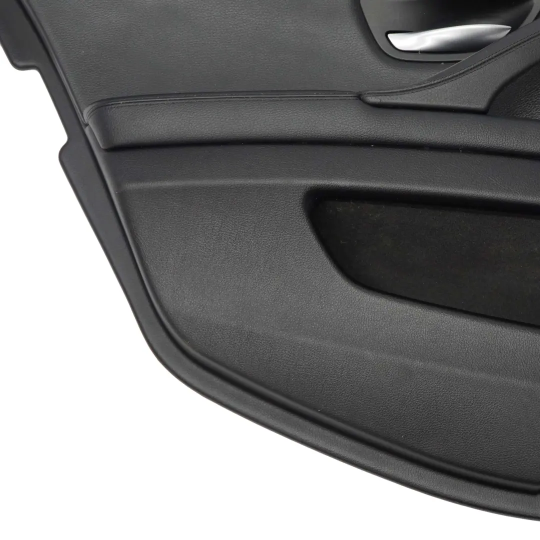 BMW 5 F10 F11 Trasera Izquierda Tarjeta Puerta Forro Panel Trim Cuero Negro