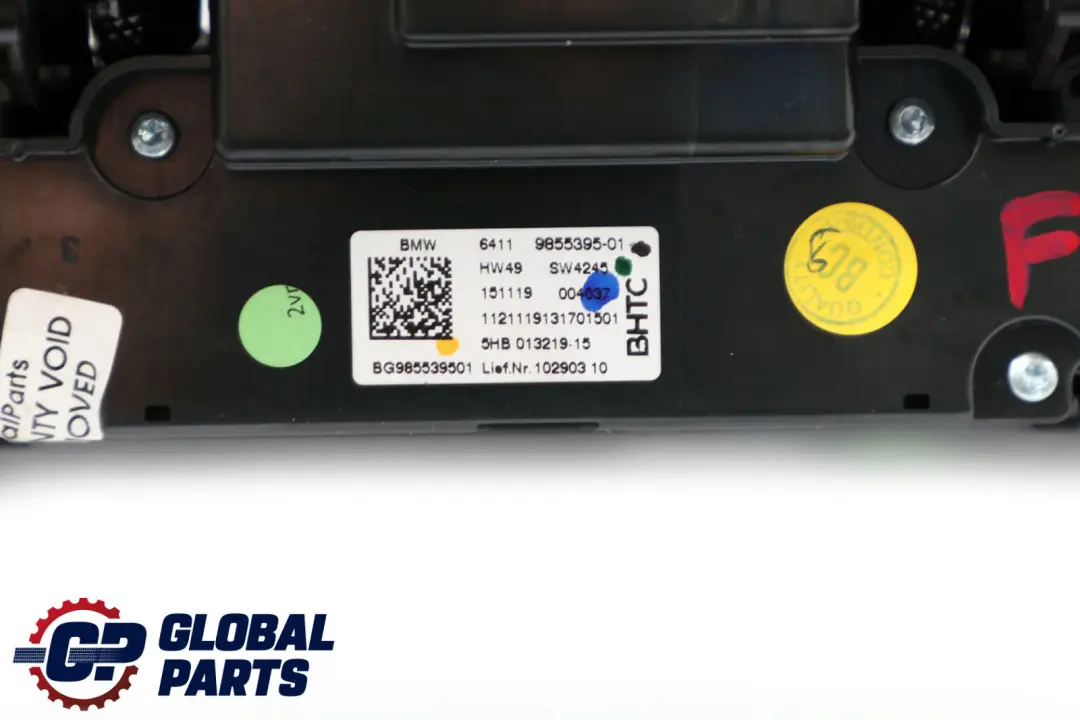 Aire Acondicionado Automatico A/C Panel De Control Alto BMW F40 F44 - SKU 9855395 - Número de pieza 9855395