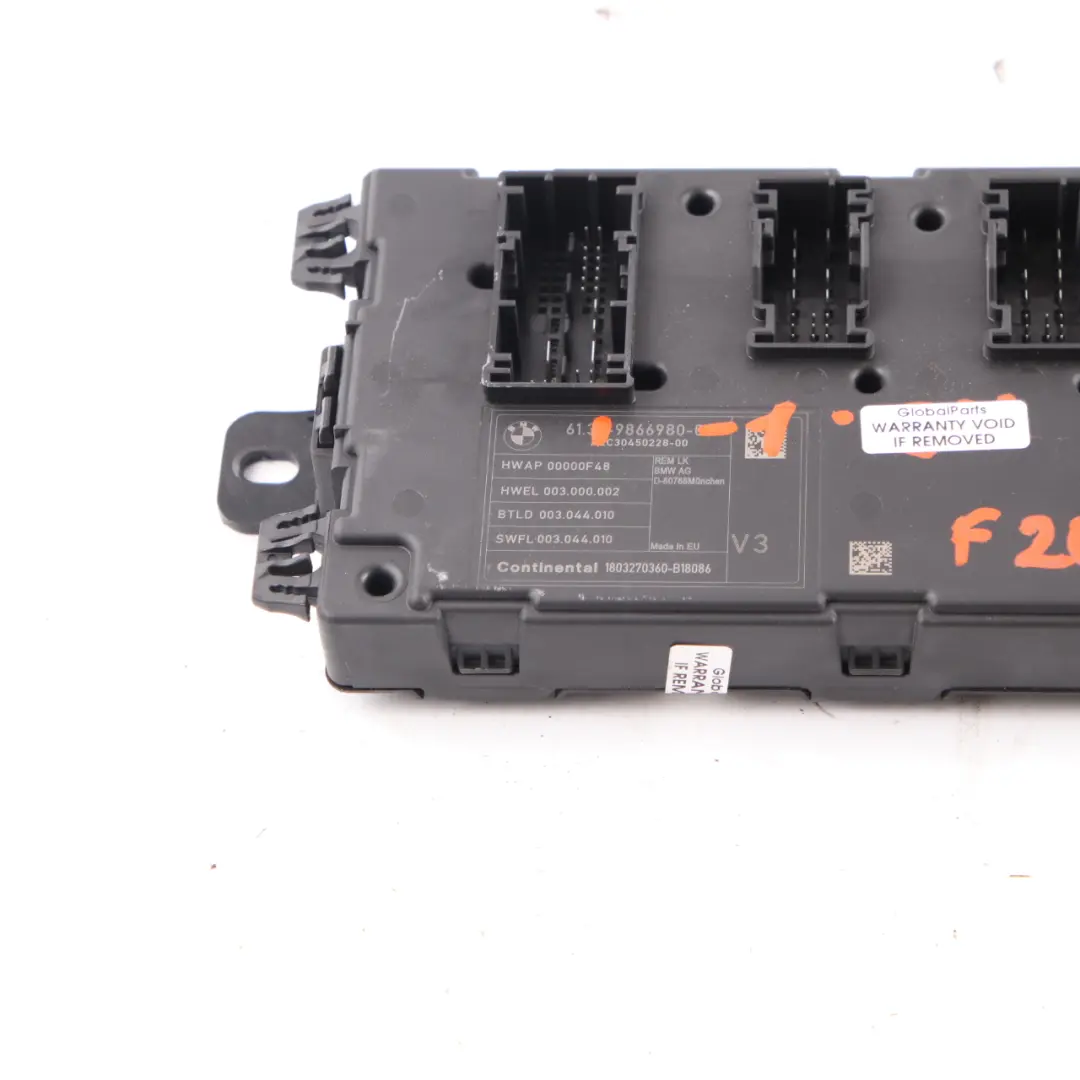 BMW F20 Body Control Unit Module REM Fuse Box 9866980
