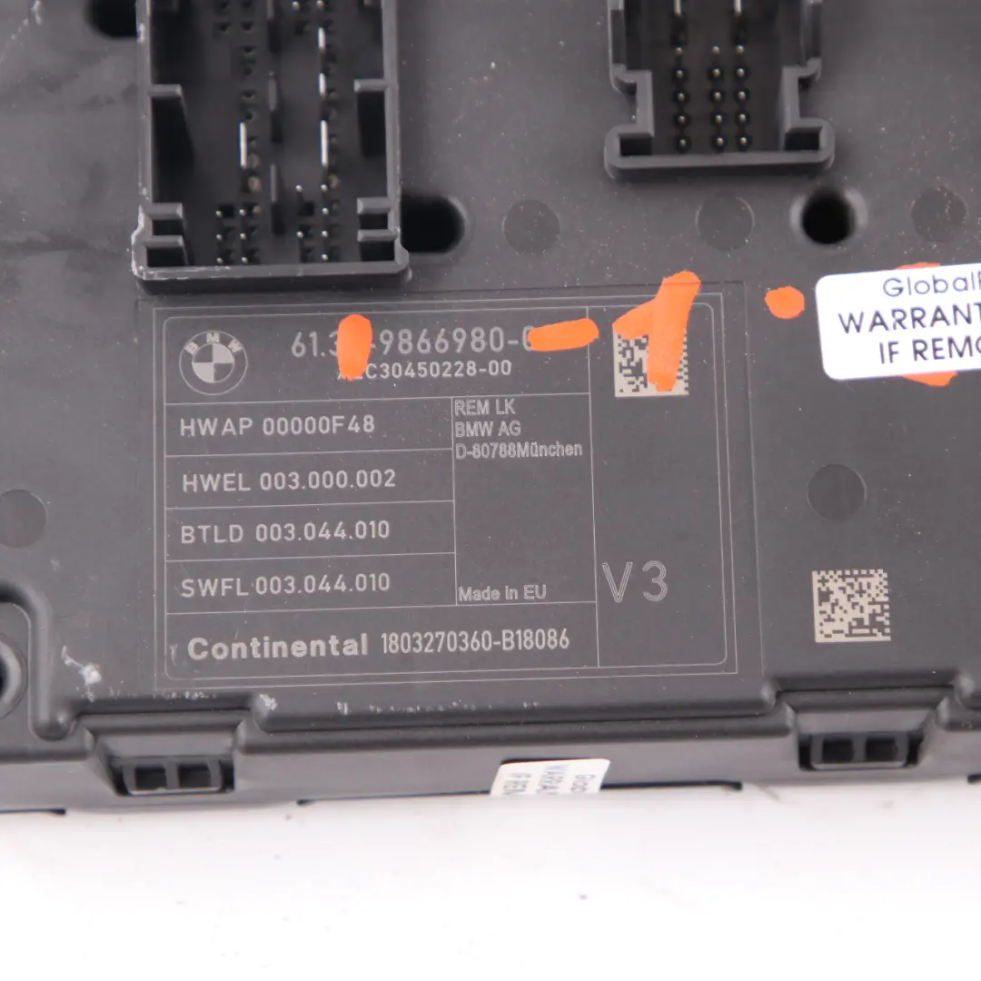 BMW F20 Body Control Unit Module REM Fuse Box 9866980