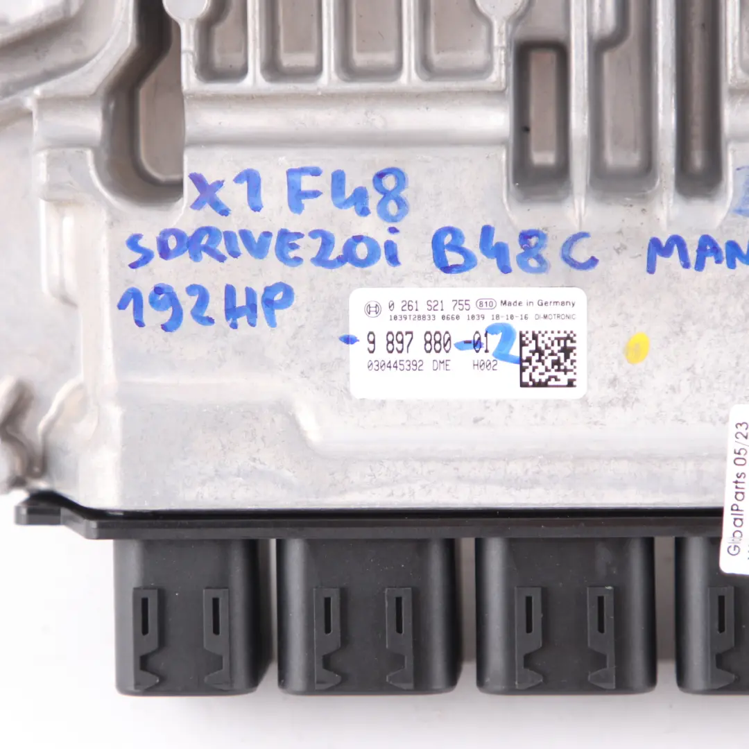 BMW X1 F48 20i SDrive B48C 192HP Petrol Engine ECU Kit DME 9897880 BDC + Key