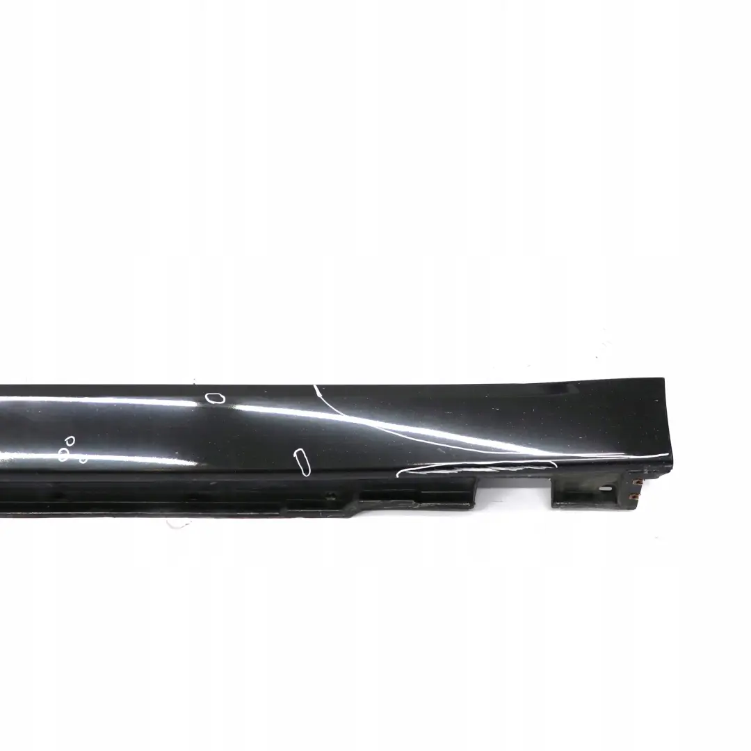 BMW E66 Long Door Sill Cover Skirt Left Black Sapphire - 475