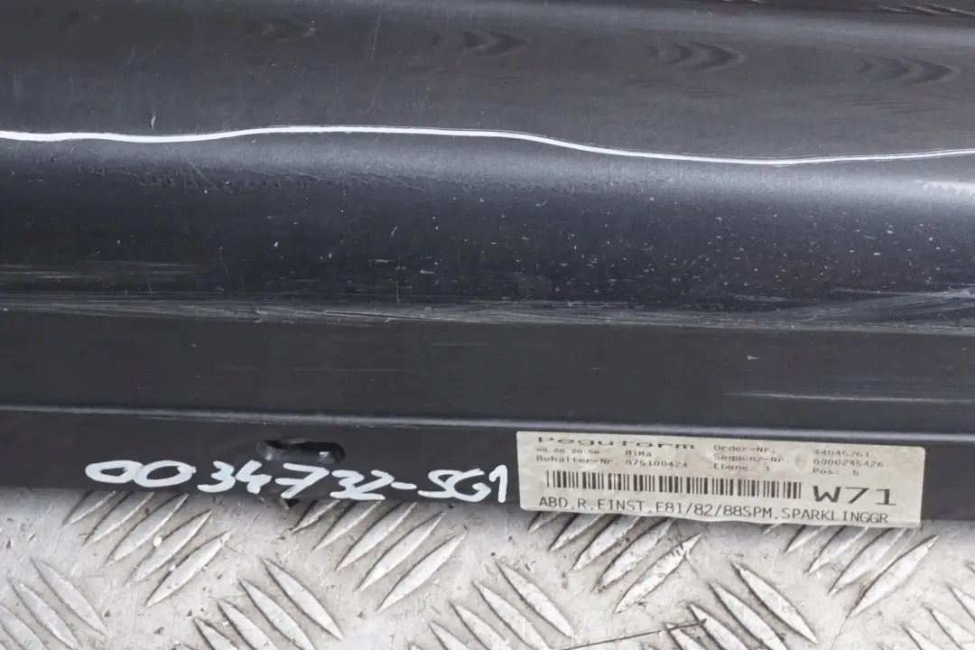 BMW E81 E82 E88 M SPORT Sill Strip Faldon Derecho Sparkling Graphite