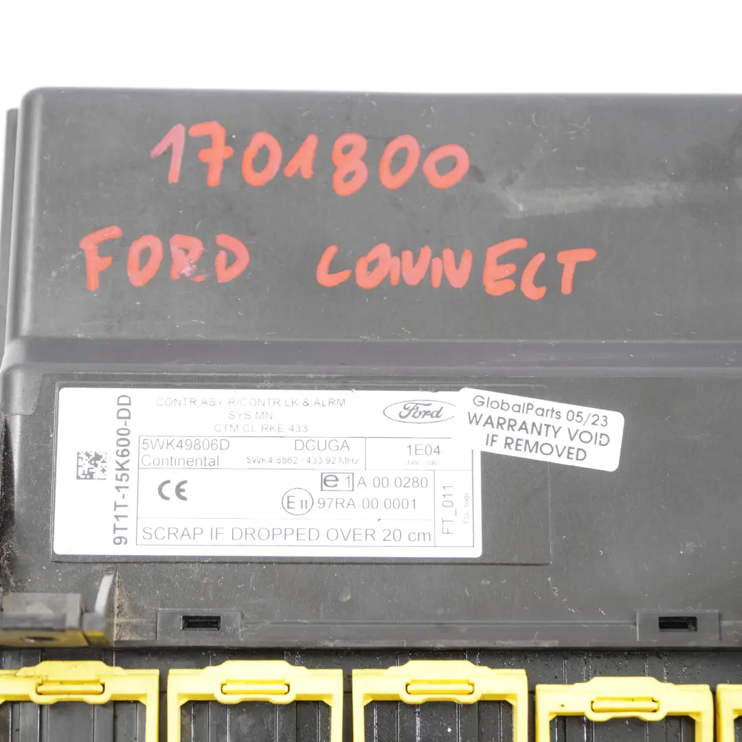 Ford Transit Connect Unidad de Control Módulo Cierre Puertas ECU 9T1T-15K600-DD