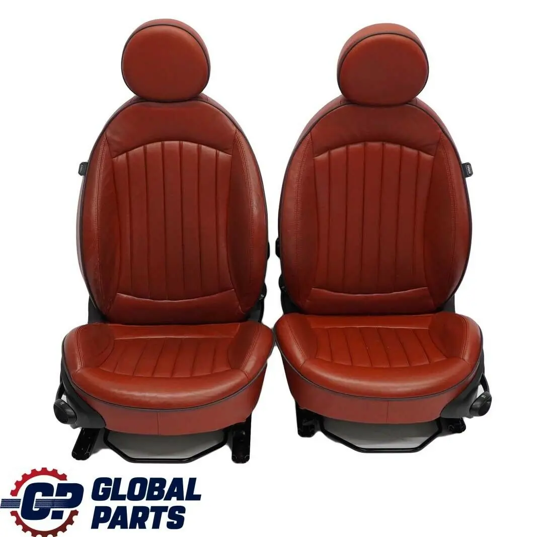 Mini R56 Heated Sports Full Leather Lounge Redwood Red Interior Front Seat Seats