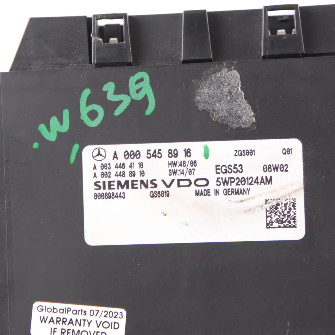 Mercedes W639 Automatikgetriebe EGS Steuergerät Getriebemodul A0005458916