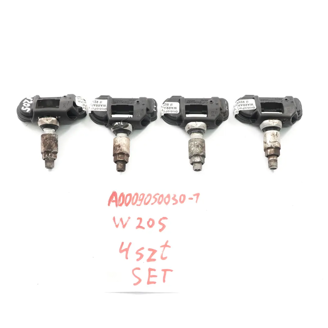 Mercedes W205 W212 Sensor de presión de los neumáticos Juego de 4 A0009050030