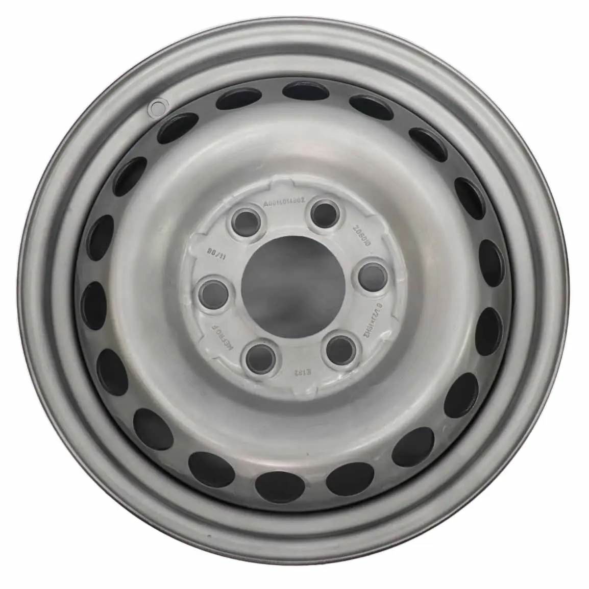 Mercedes Sprinter W906 Silberne Stahlfelge Felge 16" 6,5J ET:62 A0014014802