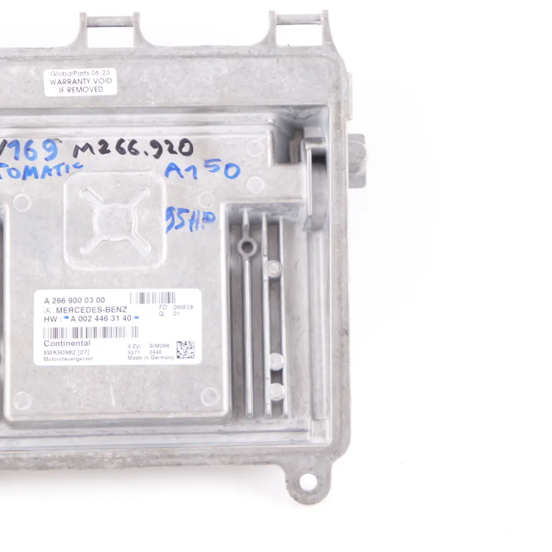 Mercedes W169 A150 M266.920 95HP Engine Control Unit ECU A0024463140 Automatic