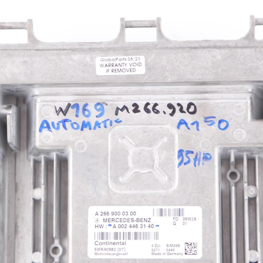 Mercedes W169 A150 M266.920 95HP Engine Control Unit ECU A0024463140 Automatic