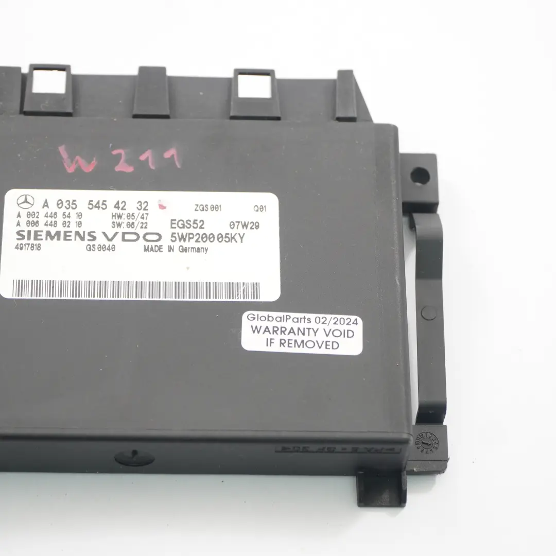 Mercedes W211 Caja de cambios automática Módulo Control Unidad ECU A0355454232