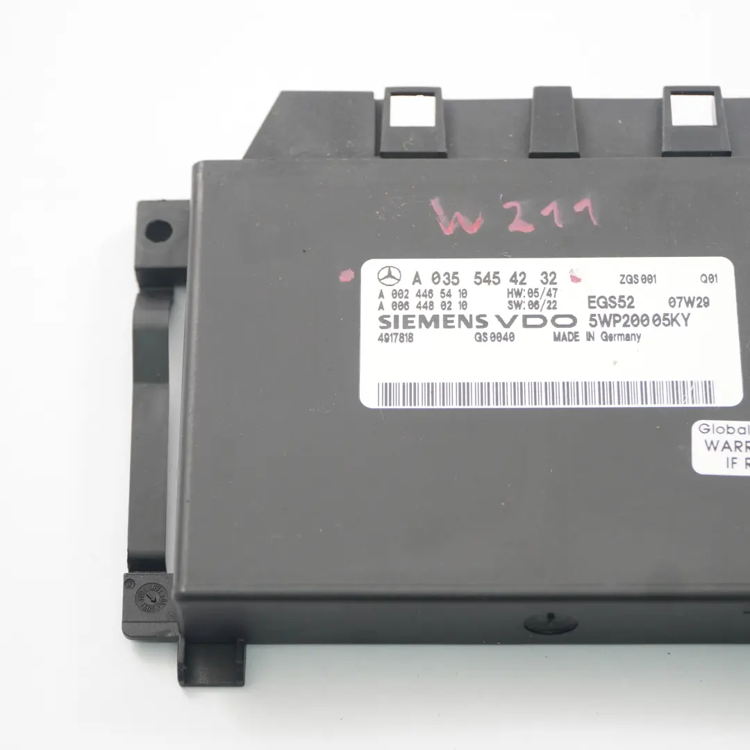 Mercedes W211 Caja de cambios automática Módulo Control Unidad ECU A0355454232